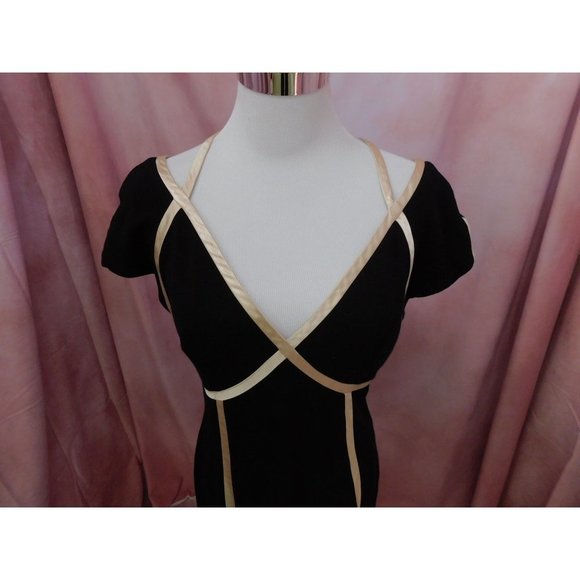 Anthropologie Dress Women's 10 Black Cream Yoanna Baraschi Sheath Ponte - Picture 2 of 10